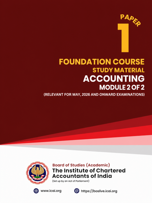 Paper 1 - Accounting | Module 2 of 2 | Relevant for May, 2026 Examination | Foundation Course (English)