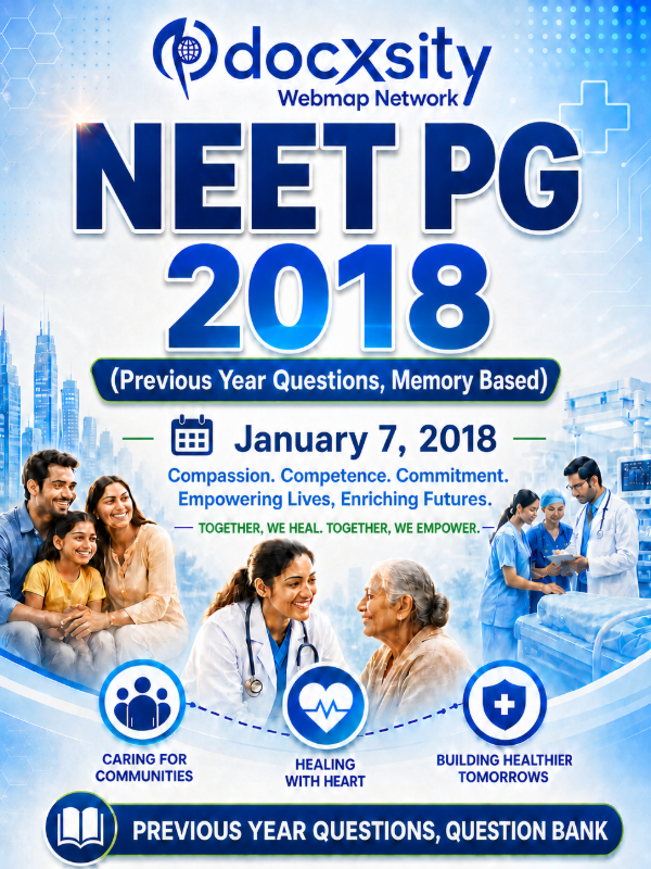 NEET PG 2018 | 7 Jan, 2018 | PYQ (Memory Based) & Question Bank